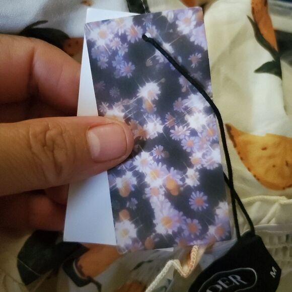 NWT Cider Dress Junior’s Ivory Yellow Lemon Print Sundress Tie Straps Size M - Picture 6 of 11